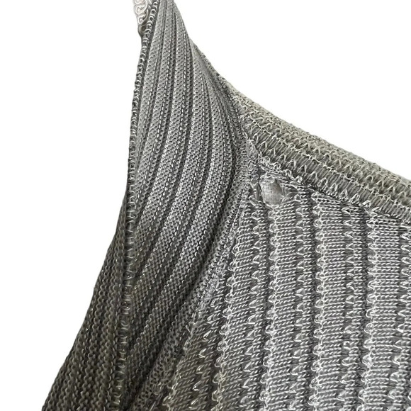 Ashley Stewart NEW Metallic Pull On Shrug Cardigan Sweater 22 24 Silver Gray Top - Picture 4 of 5